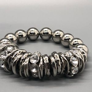 Uptown Funk silver and Clear Bracelet
